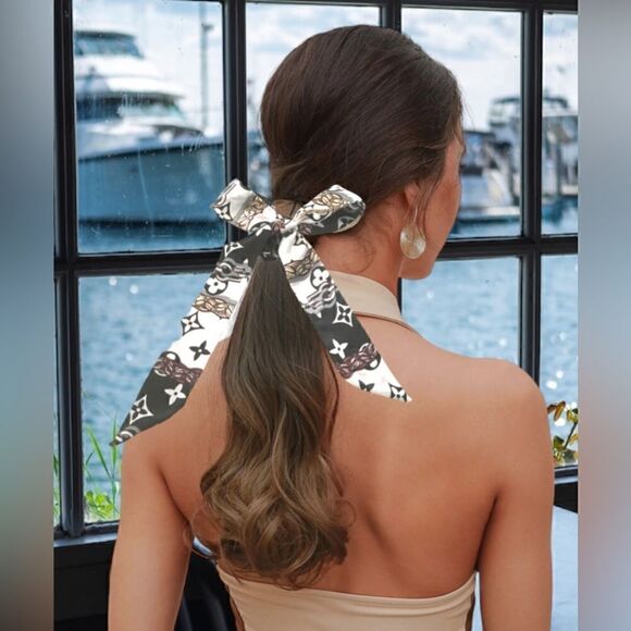 RIBBON TIE PONYTAIL ACCESSORY HAIR BOW SCARF NECK TIE - Picture 1 of 4